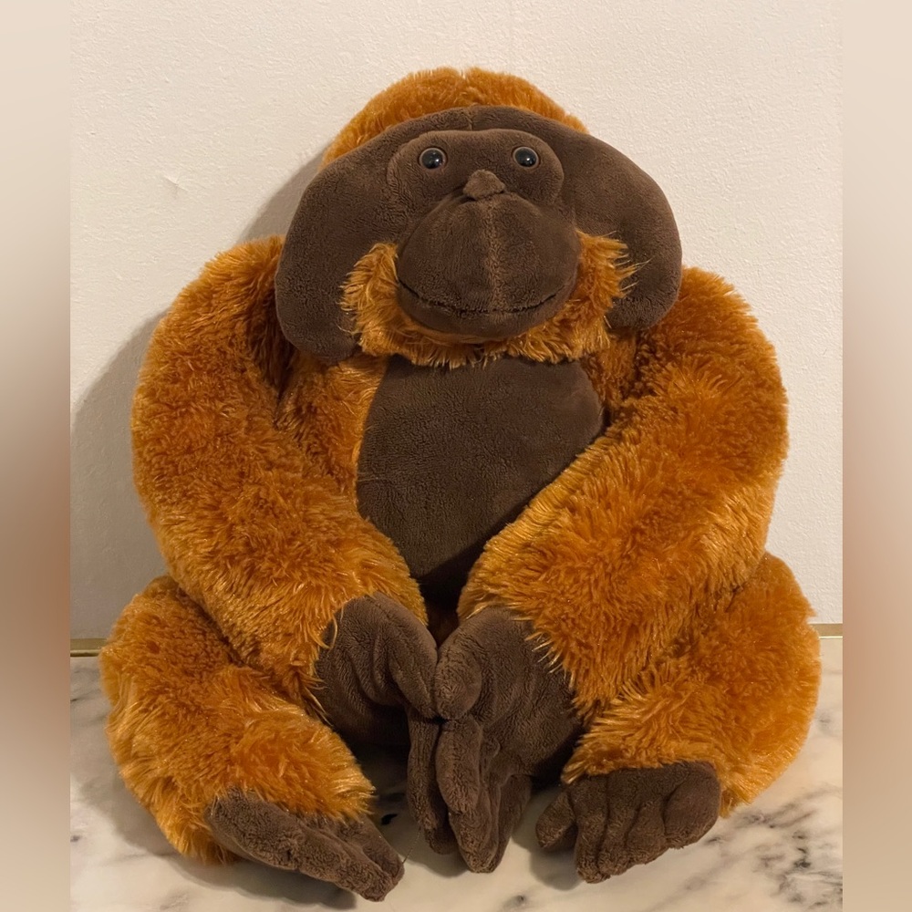 Adventure Planet Plush Orange Brown Orangutan Monkey Velcro Hands 20”